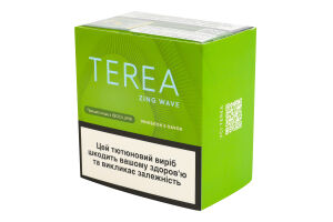 Виріб тютюновмісний для електричного нагрівання з фільтром Terea Zing Wave 100шт
