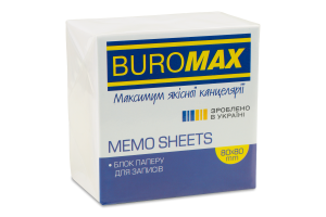 Блок паперу д/нотаток білий клеєний 80*80*50мм Buromax