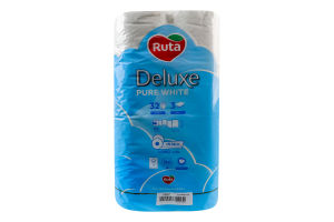 Папір туалетний 3-х шаровий 160 листів Pure white Deluxe Ruta 32шт