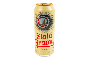 Пиво 0.5л 5% світле пастеризоване Zlata Brama з/б