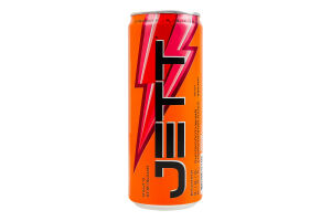 Напій енергетичний безалкогольний сильногазований зі смаком манго та апельсина Jett з/б 0.33л