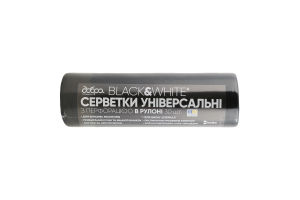 Серветки універсальні з перфорацією в рулоні Black&White Добра господарочка 30шт