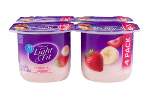 Dannon Light & Fit Nonfat Yogurt Strawberry Banana - 4 CT