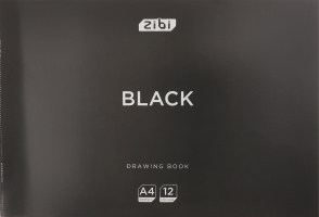 Альбом д/малювання Kids Line Black А4 чорний на скобі 12аркушів ZiBi