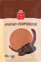 Какао-порошок 10-12% с пониженным содержанием жира Fine Life д/п 100г
