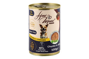 Корм д/дорослих собак з куркою 400г ж/б How Meow