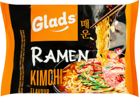 Локшина швидкого приготування з соусом зі смаком Кімчі з цукром та підсолоджувачем Рамен Glads м/у 105г