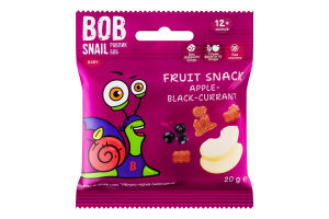 Снек фруктово-ягодный для детей от 12мес Apple-black-currant Baby Bob Snail м/у 20г
