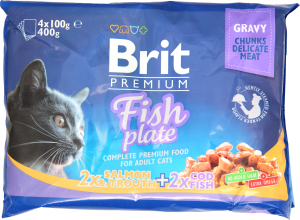Корм Brit premium Fish plate 2х2 4*100г