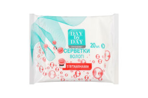 Салфетки влажные косметические с витаминами Hygiene Day by Day 20шт