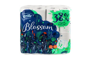 Папір туалетний Блосом 3шари 135відривів 32шт Гріт      