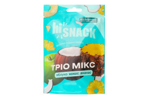 Чипсы сушеные хрустящие Яблоко-кокос-ананас Трио микс hiSnack д/п 30г