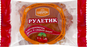 Рулетик з наповнювачем джем зі смаком вишні Рум'янець м/у 100г