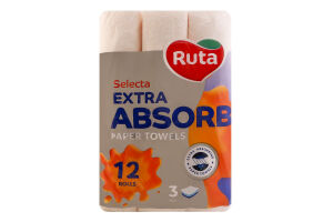 Полотенца бумажные 3-х слойные Extra Absorb Selecta Ruta 12шт