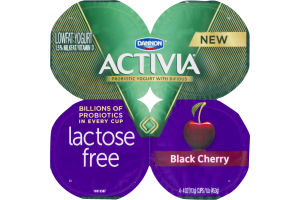 Dannon Activia Lactose Free Lowfat Yogurt Black Cherry - 4 PK
