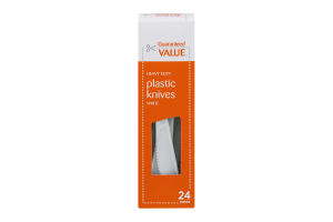 Guaranteed Value Heavy Duty Plastic Knives White - 24 CT