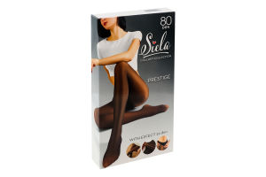 Колготки женские теплые без меха с подкладкой-имитацией капрона Siela Collant collection 80/20den S nero