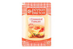 Сир Paysan Breton Ементаль скибочками 45%