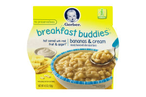 Gerber Breakfast Buddies Hot Cereal With Real Fruit & Yogurt Bananas & Cream Toddler