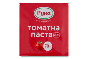 Паста томатная пастеризованная 25% Руна м/у 70г