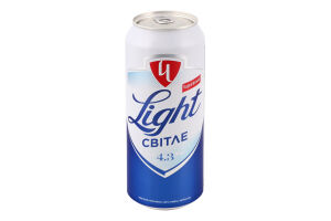 Пиво 0.5л 4.3% світле пастеризоване Light Чернігівське з/б