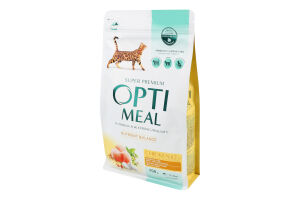 Корм сухой полнорационный для взрослых котов Курица Nutrient Balance Super Premium Optimeal м/у 700г
