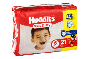 Huggies Snug & Dry Diapers Size 6 - 21 CT