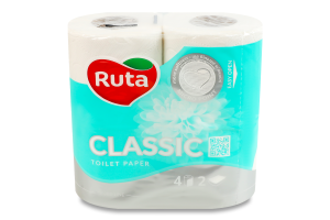 Бумага туалетная 2-х слойная 150 листов Classic Silver line Ruta 4шт