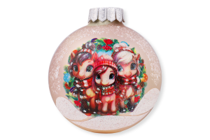 Прикраса ялинкова Куля Символ року скло 100мм