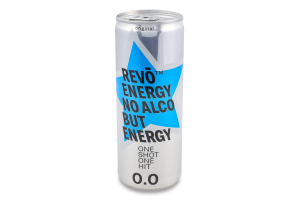 Напій енергетичний безалкогольний сильногазований Оригінал Енерджі Revo з/б 250мл