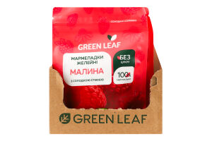 Мармеладки желейные со сладкой стевией Малина Green Leaf д/п 80г