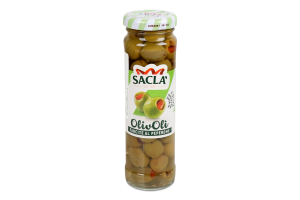 Оливки Sacla зелені фаршировані перцем