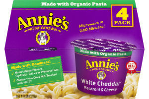 Annie's Homegrown White Cheddar Macaroni & Cheese - 4 PK