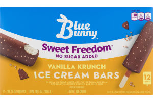 Blue Bunny Sweet Freedom Ice Cream Bars Vanilla Krunch - 12 CT