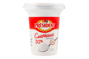 Сметана 30% President cт 300г