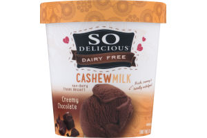 So Delicious Dairy Free Cashew Milk Non-Dairy Frozen Dessert Creamy Chocolate
