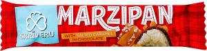 Батончик марципановий в білому шоколаді з солоною карамеллю 40г Skriveru