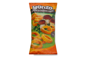 Кільця кукурудзяні зі смаком грибів Gonzo м/у 150г