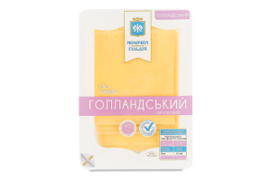 Сыр 45% твердый нарезка Голландский брусковый Молочна гільдія лоток 0.15кг