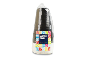 Стакани пластикові 180мл Чорне і біле Karnaval Weekend 20шт