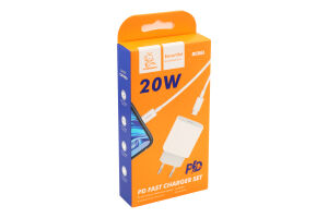 Пристрій зарядний мережевий білий 20W 3,6A USB-C Type-C-Lightning DC06L Denman