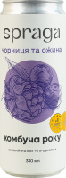 Напій безалкогольний слабогазований непастеризований Чорниця та ожина Комбуча Spraga з/б 330мл