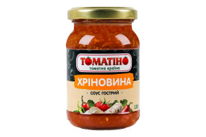 Соус гострий з томатами та часником Хріновина Томатіно с/б 180г