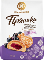 Пряники заварные глазированные с начинкой Со вкусом черной смородины Dесняночка м/у 300г