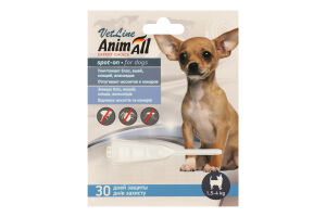 Капли для наружного применения для собак 1.5-4кг VetLine AnimАll 0.8мл