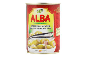 Оливки фаршировані анчоусом 300мл ж/б з ключем Alba Food