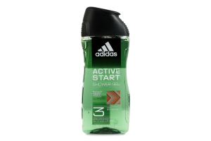 Гель для душа + шампунь + средство для умывания для мужчин 3в1 Active Start Adidas 250мл