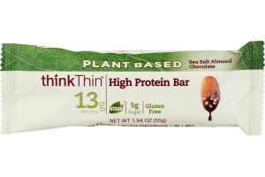 thinkThin High Protein Bar Sea Salt Almond Chocolate
