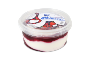 Десерт сметанний 12% молоковмісний з наповнювачем Лісова ягода Зорька п/у 0.4кг