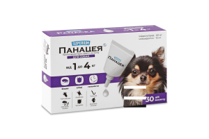 Краплі протипаразитарні д/собак від 1кг до 4кг Панацея 0,5мл Суперіум